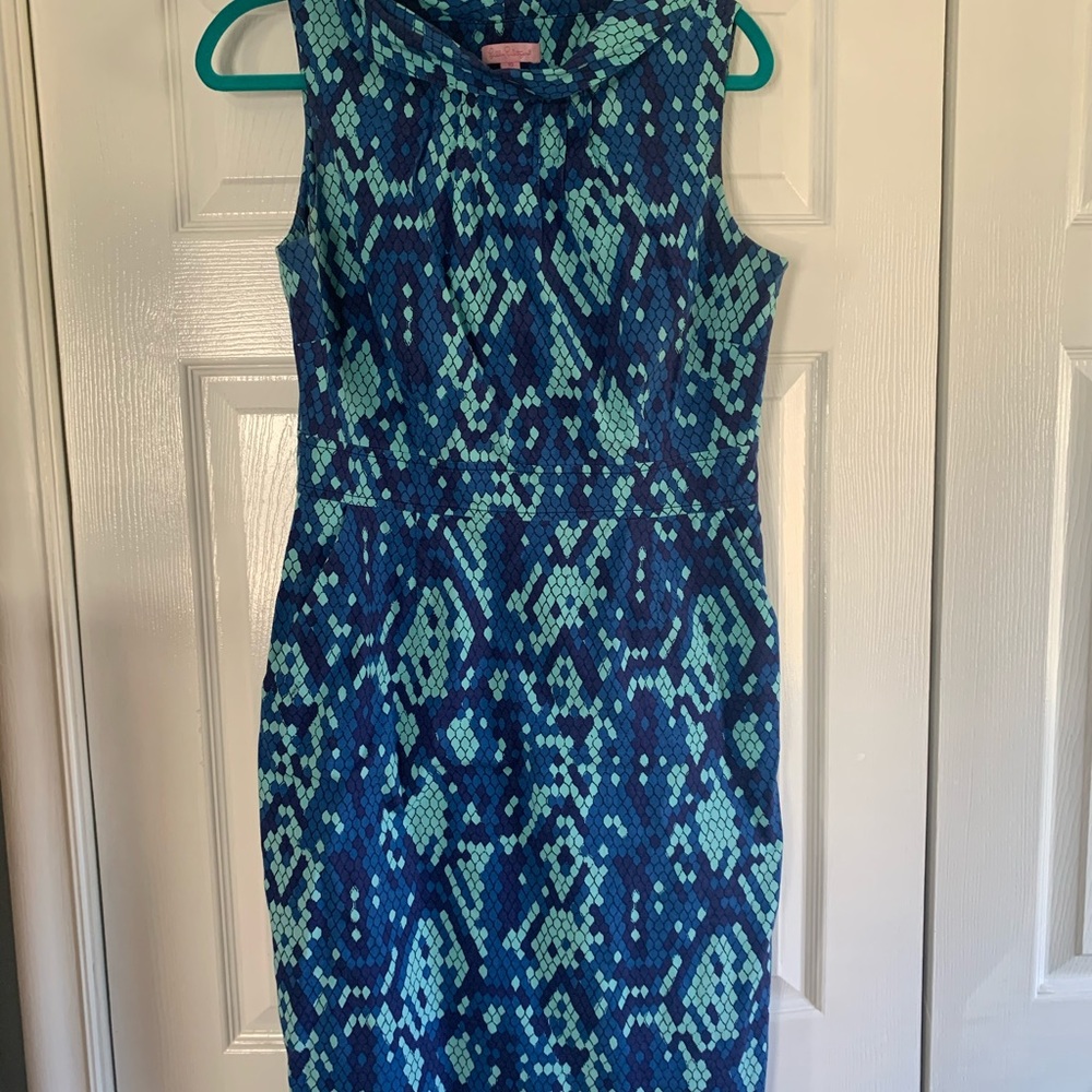 LILLY PULIZER Cowl Neck Shift Dress sz 10